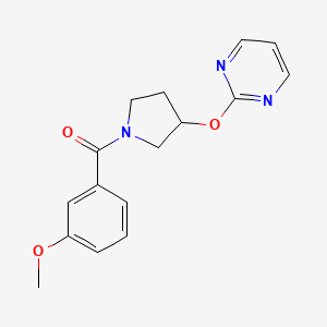 molecular formula C16H17N3O3 B2617968 (3-Methoxyphenyl)(3-(pyrimidin-2-yloxy)pyrrolidin-1-yl)methanone CAS No. 2034530-40-8