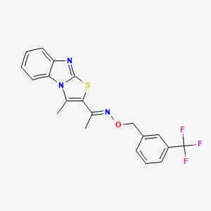 molecular formula C20H16F3N3OS B2617970 1-(3-methyl[1,3]thiazolo[3,2-a][1,3]benzimidazol-2-yl)-1-ethanone O-[3-(trifluoromethyl)benzyl]oxime CAS No. 478063-10-4