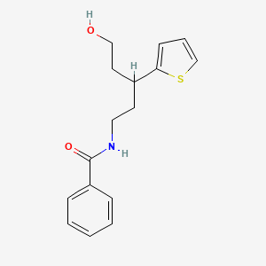 molecular formula C16H19NO2S B2617973 N-(5-hydroxy-3-(thiophen-2-yl)pentyl)benzamide CAS No. 2034591-67-6