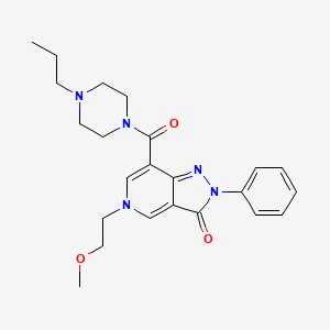 molecular formula C23H29N5O3 B2617976 5-(2-methoxyethyl)-2-phenyl-7-(4-propylpiperazine-1-carbonyl)-2H-pyrazolo[4,3-c]pyridin-3(5H)-one CAS No. 1021078-18-1