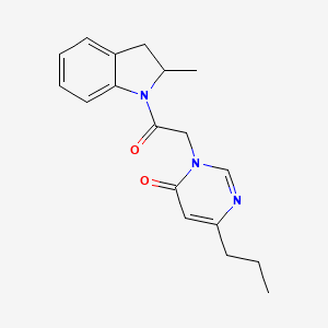molecular formula C18H21N3O2 B2617982 3-(2-(2-甲基吲哚啉-1-基)-2-氧代乙基)-6-丙基嘧啶-4(3H)-酮 CAS No. 1209938-16-8