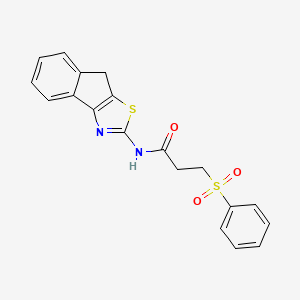 N-(8H-indeno[1,2-d]thiazol-2-yl)-3-(phenylsulfonyl)propanamide