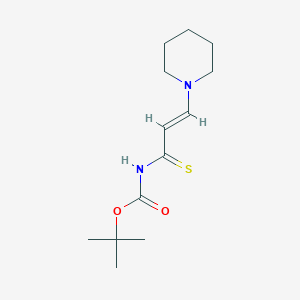 molecular formula C13H22N2O2S B2617991 叔丁基-N-[(2E)-3-(哌啶-1-基)丙-2-烯硫酰基]氨基甲酸酯 CAS No. 1286344-48-6