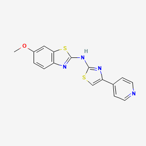 molecular formula C16H12N4OS2 B2617992 6-甲氧基-N-(4-(吡啶-4-基)噻唑-2-基)苯并[d]噻唑-2-胺 CAS No. 862975-69-7
