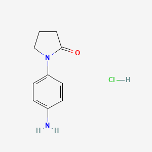 molecular formula C10H13ClN2O B2618002 1-(4-Aminophenyl)pyrrolidin-2-one hydrochloride CAS No. 1956354-60-1