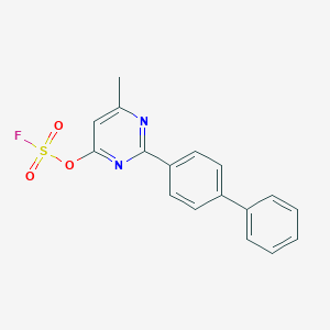 molecular formula C17H13FN2O3S B2618007 4-Fluorosulfonyloxy-6-methyl-2-(4-phenylphenyl)pyrimidine CAS No. 2411278-83-4