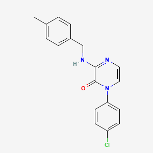 molecular formula C18H16ClN3O B2618012 1-(4-chlorophenyl)-3-[(4-methylbenzyl)amino]pyrazin-2(1H)-one CAS No. 1207654-80-5