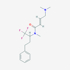 molecular formula C17H23F3N2O B2618014 (E)-4-(Dimethylamino)-N-methyl-N-(1,1,1-trifluoro-4-phenylbutan-2-yl)but-2-enamide CAS No. 2411336-64-4
