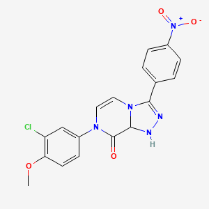 molecular formula C18H12ClN5O4 B2618016 7-(3-chloro-4-methoxyphenyl)-3-(4-nitrophenyl)-7H,8H-[1,2,4]triazolo[4,3-a]pyrazin-8-one CAS No. 2034349-20-5