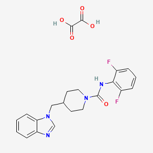 molecular formula C22H22F2N4O5 B2618018 4-((1H-benzo[d]imidazol-1-yl)methyl)-N-(2,6-difluorophenyl)piperidine-1-carboxamide oxalate CAS No. 1351633-24-3