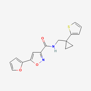 5-(furan-2-yl)-N-((1-(thiophen-2-yl)cyclopropyl)methyl)isoxazole-3-carboxamide