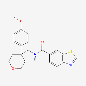 N-((4-(4-methoxyphenyl)tetrahydro-2H-pyran-4-yl)methyl)benzo[d]thiazole-6-carboxamide