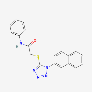 molecular formula C19H15N5OS B2618044 2-{[1-(naphthalen-2-yl)-1H-tetrazol-5-yl]sulfanyl}-N-phenylacetamide CAS No. 924824-48-6