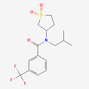 molecular formula C16H20F3NO3S B2618047 N-(1,1-dioxo-1lambda6-thiolan-3-yl)-N-(2-methylpropyl)-3-(trifluoromethyl)benzamide CAS No. 874788-29-1