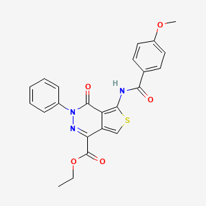 Ethyl 5-(4-methoxybenzamido)-4-oxo-3-phenyl-3,4-dihydrothieno[3,4-d]pyridazine-1-carboxylate