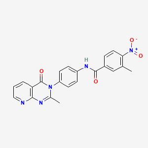 3-methyl-N-[4-(2-methyl-4-oxopyrido[2,3-d]pyrimidin-3-yl)phenyl]-4-nitrobenzamide