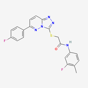 molecular formula C20H15F2N5OS B2618060 N-(3-氟-4-甲基苯基)-2-((6-(4-氟苯基)-[1,2,4]三唑并[4,3-b]哒嗪-3-基)硫代)乙酰胺 CAS No. 894060-03-8