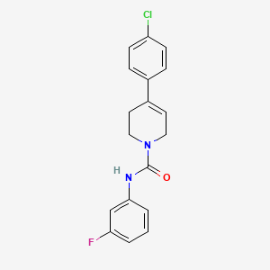molecular formula C18H16ClFN2O B2618065 4-(4-chlorophenyl)-N-(3-fluorophenyl)-3,6-dihydro-1(2H)-pyridinecarboxamide CAS No. 866151-73-7