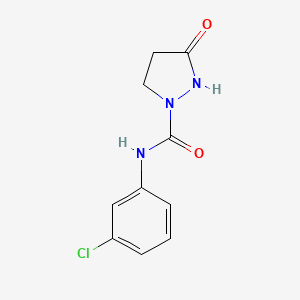 molecular formula C10H10ClN3O2 B2618074 N-(3-chlorophenyl)-3-oxopyrazolidine-1-carboxamide CAS No. 303994-76-5