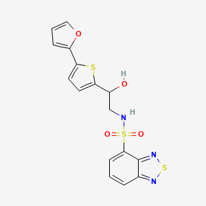molecular formula C16H13N3O4S3 B2618077 N-{2-[5-(furan-2-yl)thiophen-2-yl]-2-hydroxyethyl}-2,1,3-benzothiadiazole-4-sulfonamide CAS No. 2320859-30-9