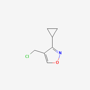 molecular formula C7H8ClNO B2618080 4-(氯甲基)-3-环丙基-1,2-恶唑 CAS No. 2137650-58-7