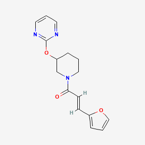 (E)-3-(furan-2-yl)-1-(3-(pyrimidin-2-yloxy)piperidin-1-yl)prop-2-en-1-one