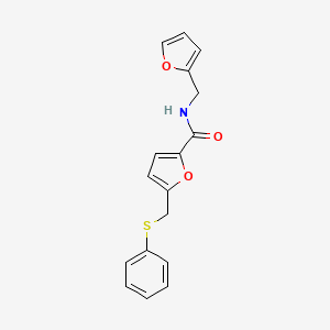 molecular formula C17H15NO3S B2618083 N-(furan-2-ylmethyl)-5-(phenylsulfanylmethyl)furan-2-carboxamide CAS No. 868154-42-1