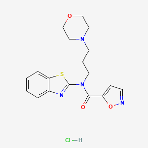 molecular formula C18H21ClN4O3S B2618085 N-(苯并[d]噻唑-2-基)-N-(3-吗啉丙基)异恶唑-5-甲酰胺盐酸盐 CAS No. 1185070-01-2