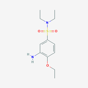 molecular formula C12H20N2O3S B2618087 3-amino-4-ethoxy-N,N-diethylbenzene-1-sulfonamide CAS No. 736948-91-7
