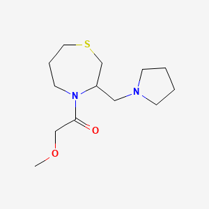 molecular formula C13H24N2O2S B2618096 2-Methoxy-1-(3-(pyrrolidin-1-ylmethyl)-1,4-thiazepan-4-yl)ethanone CAS No. 1421498-02-3