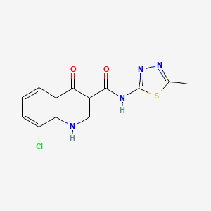 molecular formula C13H9ClN4O2S B2618110 8-氯-4-羟基-N-(5-甲基-1,3,4-噻二唑-2-基)喹啉-3-甲酰胺 CAS No. 951980-59-9