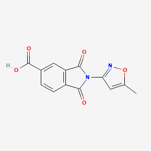 molecular formula C13H8N2O5 B2618111 2-(5-Methylisoxazol-3-yl)-1,3-dioxoisoindoline-5-carboxylic acid CAS No. 330466-17-6