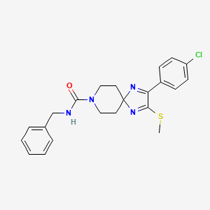 N-benzyl-2-(4-chlorophenyl)-3-(methylthio)-1,4,8-triazaspiro[4.5]deca-1,3-diene-8-carboxamide