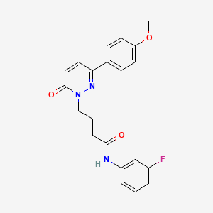 molecular formula C21H20FN3O3 B2618114 N-(3-fluorophenyl)-4-(3-(4-methoxyphenyl)-6-oxopyridazin-1(6H)-yl)butanamide CAS No. 953257-15-3