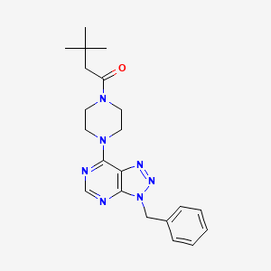 1-(4-(3-benzyl-3H-[1,2,3]triazolo[4,5-d]pyrimidin-7-yl)piperazin-1-yl)-3,3-dimethylbutan-1-one