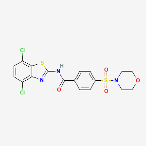 molecular formula C18H15Cl2N3O4S2 B2618127 N-(4,7-dichlorobenzo[d]thiazol-2-yl)-4-(morpholinosulfonyl)benzamide CAS No. 905684-80-2