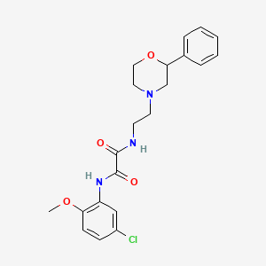 molecular formula C21H24ClN3O4 B2618134 N1-(5-chloro-2-methoxyphenyl)-N2-(2-(2-phenylmorpholino)ethyl)oxalamide CAS No. 954025-71-9