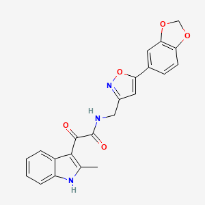 N-((5-(benzo[d][1,3]dioxol-5-yl)isoxazol-3-yl)methyl)-2-(2-methyl-1H-indol-3-yl)-2-oxoacetamide