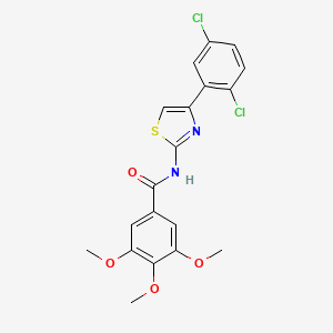 molecular formula C19H16Cl2N2O4S B2618146 N-[4-(2,5-dichlorophenyl)-1,3-thiazol-2-yl]-3,4,5-trimethoxybenzamide CAS No. 313405-00-4