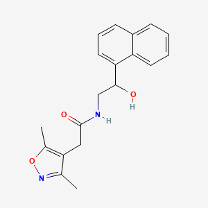 molecular formula C19H20N2O3 B2618149 2-(3,5-dimethylisoxazol-4-yl)-N-(2-hydroxy-2-(naphthalen-1-yl)ethyl)acetamide CAS No. 1795442-65-7