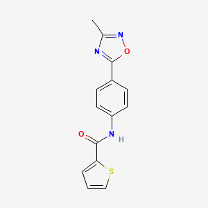molecular formula C14H11N3O2S B2618151 N-(4-(3-甲基-1,2,4-恶二唑-5-基)苯基)噻吩-2-甲酰胺 CAS No. 1223894-48-1