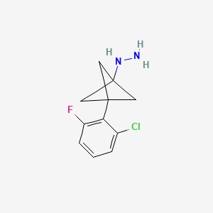 molecular formula C11H12ClFN2 B2618156 [3-(2-Chloro-6-fluorophenyl)-1-bicyclo[1.1.1]pentanyl]hydrazine CAS No. 2287318-14-1