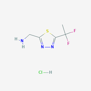 [5-(1,1-Difluoroethyl)-1,3,4-thiadiazol-2-yl]methanamine;hydrochloride