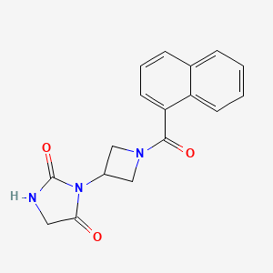 molecular formula C17H15N3O3 B2618166 3-(1-(1-萘酰)氮杂环丁-3-基)咪唑烷-2,4-二酮 CAS No. 2034269-24-2