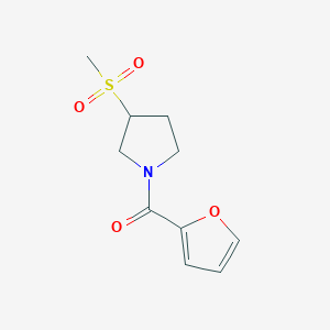 molecular formula C10H13NO4S B2618169 Furan-2-yl(3-(methylsulfonyl)pyrrolidin-1-yl)methanone CAS No. 1448043-70-6