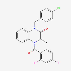molecular formula C23H17ClF2N2O2 B2618172 1-[(4-chlorophenyl)methyl]-4-(2,4-difluorobenzoyl)-3-methyl-3H-quinoxalin-2-one CAS No. 317822-43-8