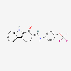 (2E)-2-[[4-(trifluoromethoxy)anilino]methylidene]-4,9-dihydro-3H-carbazol-1-one