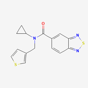 molecular formula C15H13N3OS2 B2618174 N-环丙基-N-(噻吩-3-基甲基)苯并[c][1,2,5]噻二唑-5-甲酰胺 CAS No. 1235379-73-3
