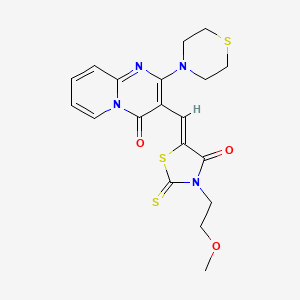 (Z)-3-(2-methoxyethyl)-5-((4-oxo-2-thiomorpholino-4H-pyrido[1,2-a]pyrimidin-3-yl)methylene)-2-thioxothiazolidin-4-one