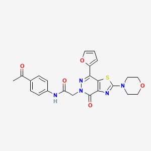 molecular formula C23H21N5O5S B2618189 N-(4-acetylphenyl)-2-(7-(furan-2-yl)-2-morpholino-4-oxothiazolo[4,5-d]pyridazin-5(4H)-yl)acetamide CAS No. 1021078-54-5